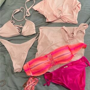 Pink and Orange Women's Bikini Set